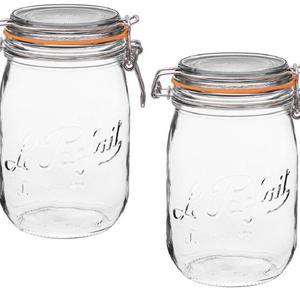 Le Parfait French Glass Super Jar with 85 mm gasket, 1 Liter (Pack of 2)