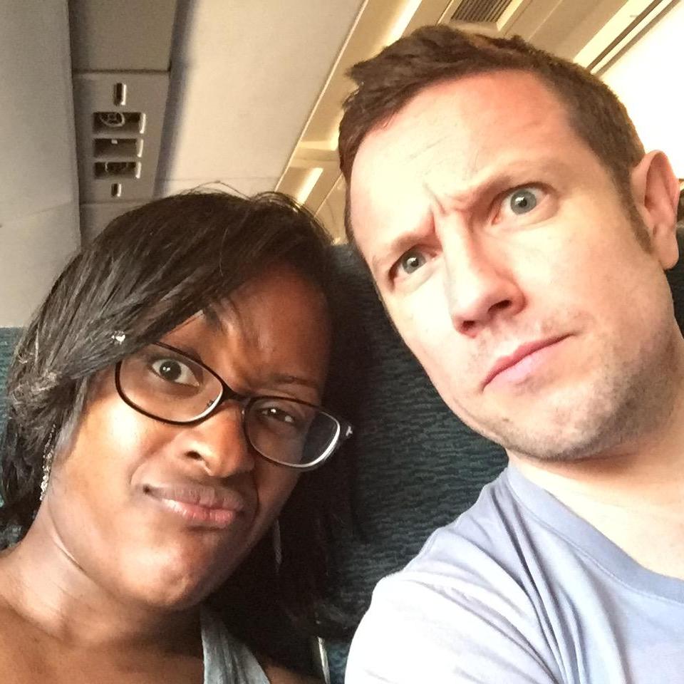 Being silly, flying somewhere!