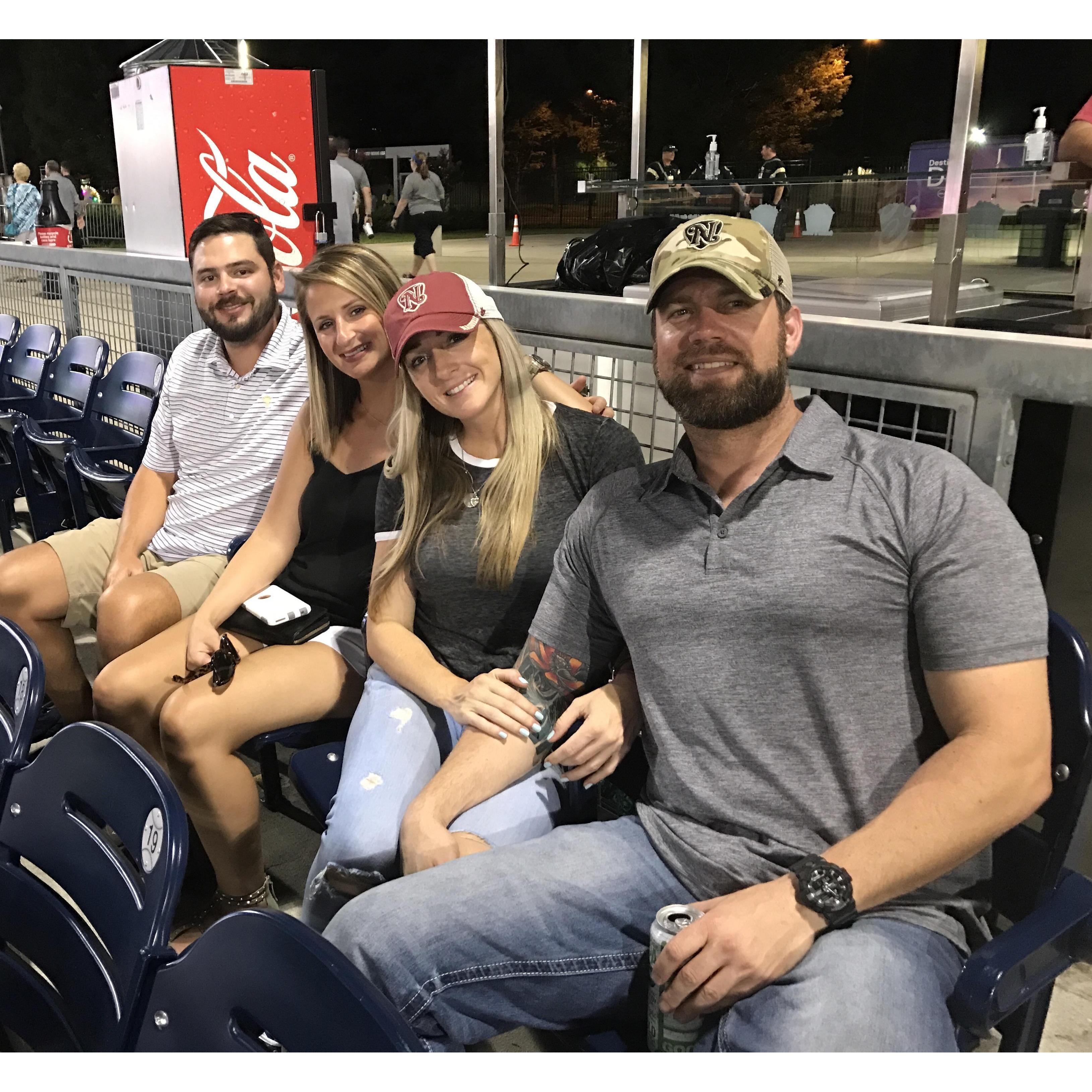 Jenna's sister and first family member Jenna introduced him to! At the Sounds game!