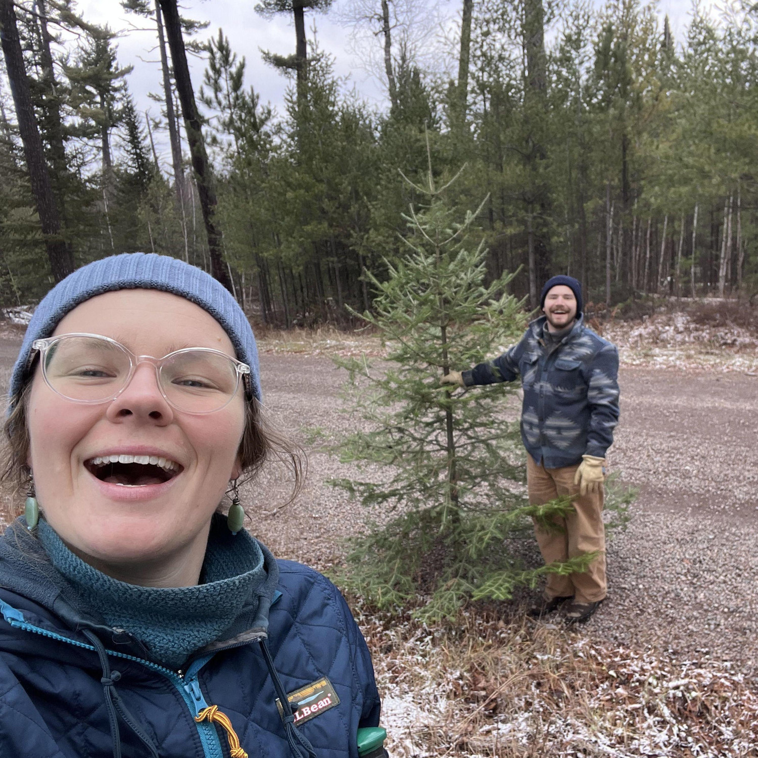 Picking out the perfect Christmas tree in the Superior National Forest!