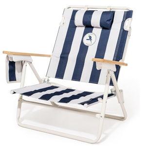 Business & Pleasure Co. Margaritaville Manana Backpack Beach Chair Lay Flat Reclining, Lightweight & Portable, Insulated Cooler Pocket, Continental Drifter Stripe