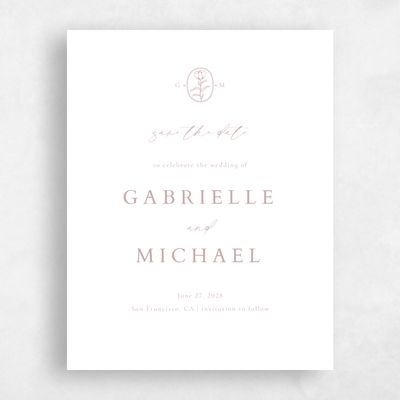 Pink Wedding Save the Date - Sintra Portrait