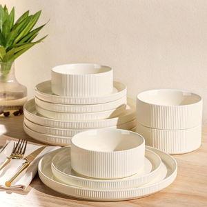 Ceramic Dinnerware Set for 6 (Beige)