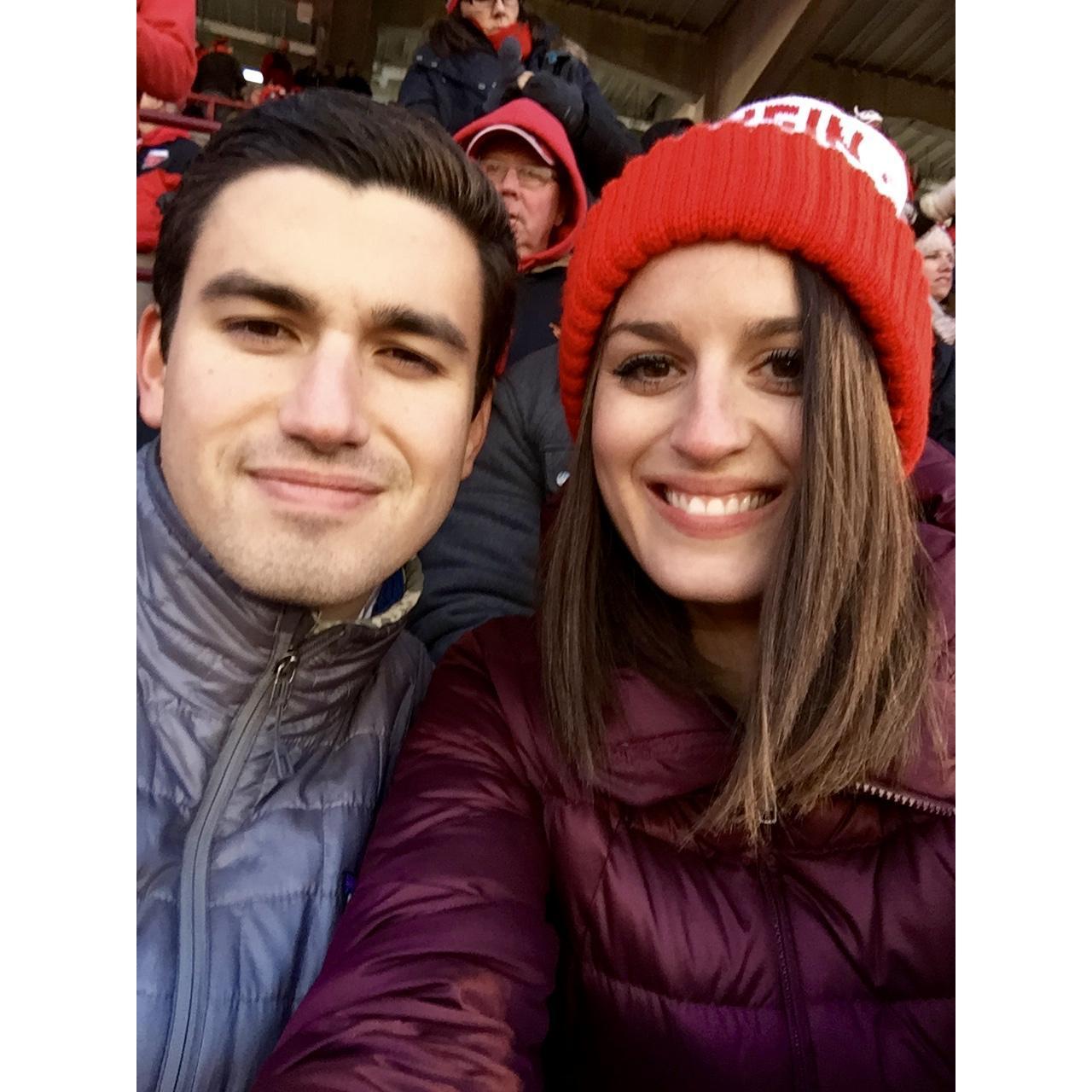 Evan's 1st Badger game at Camp Randall