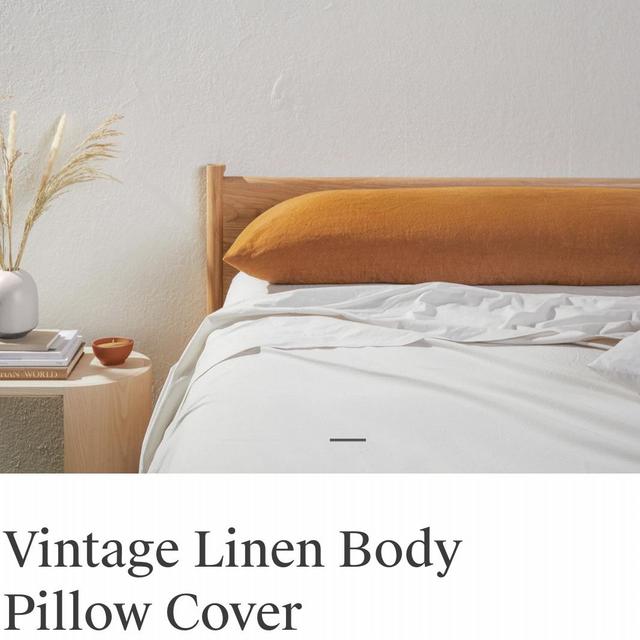 Vintage Linen Body Pillow Cover