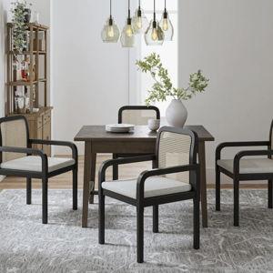 Amadou Modern Arm Chair with Removable Cushion (Set of 4) - Black