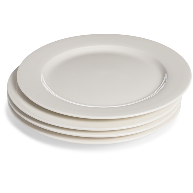Hudson Wilder Leonne Large White Dinner Plates (Set of 4)