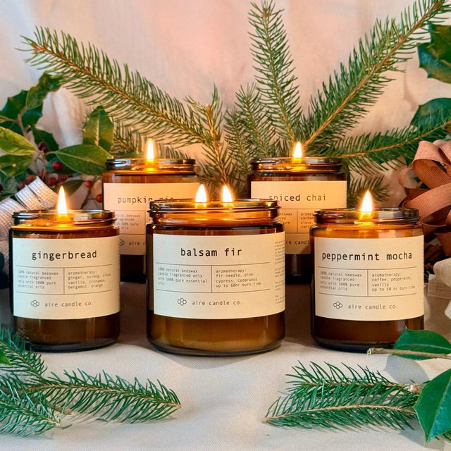Essential Oil Beeswax Candles: Non-Toxic & Clean-Burning, Hand-Poured on Cape Cod, MA
