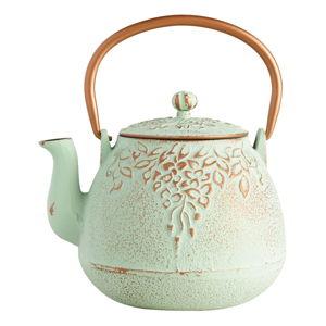 Light Green Embossed Cast Iron Teapot - World Market