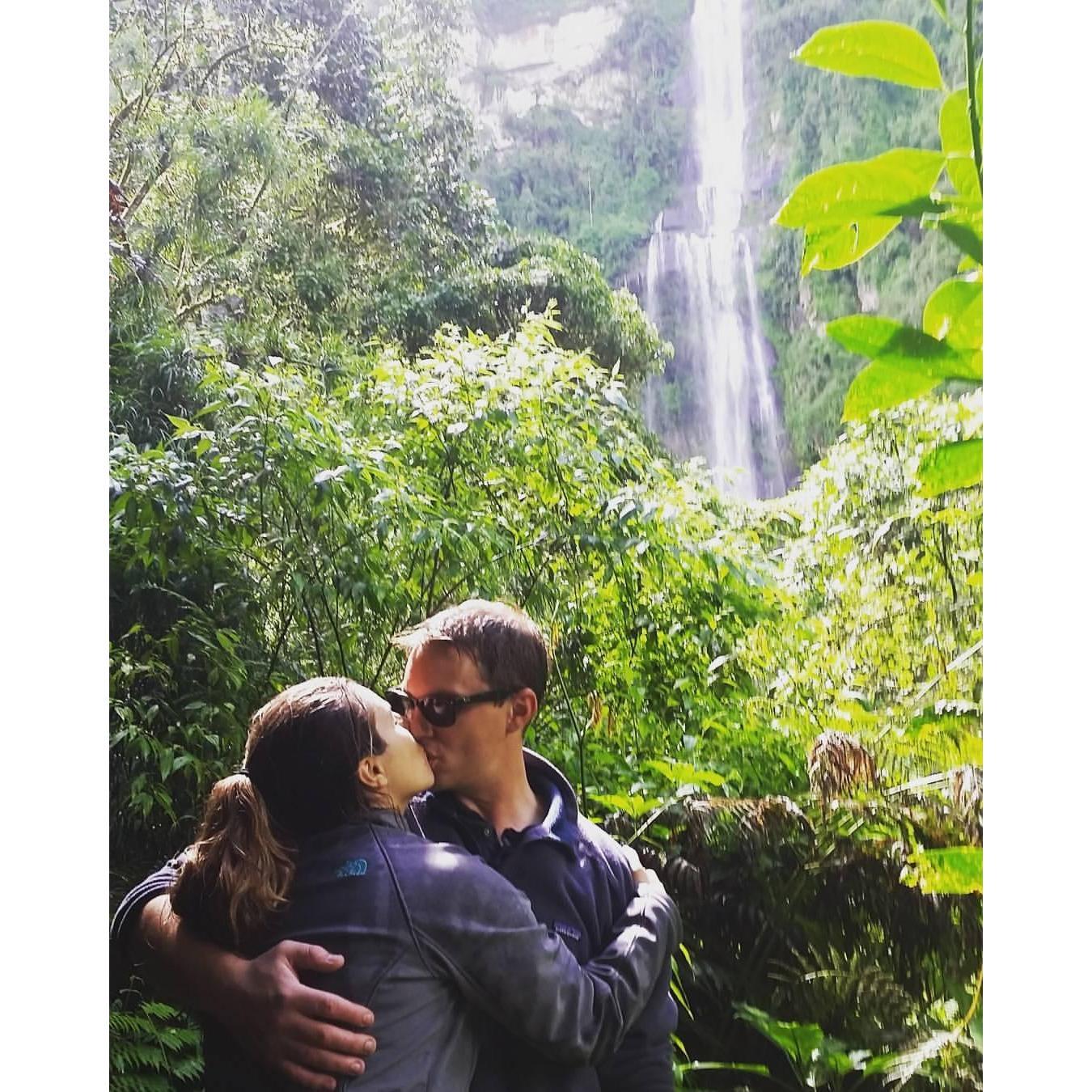 We hiked the tallest waterfall in Colombia! and yes Blue slipped in a cow pie on the way to the top LOL