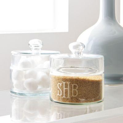 Ballard Designs Monogrammed Classic Glass Canisters - Set of 2