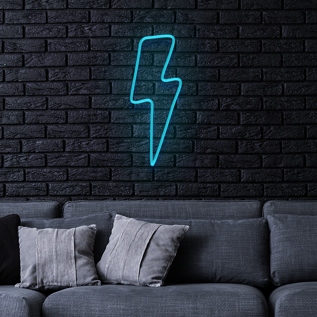 'Lightning Bolt' Neon Sign 75cm (white)