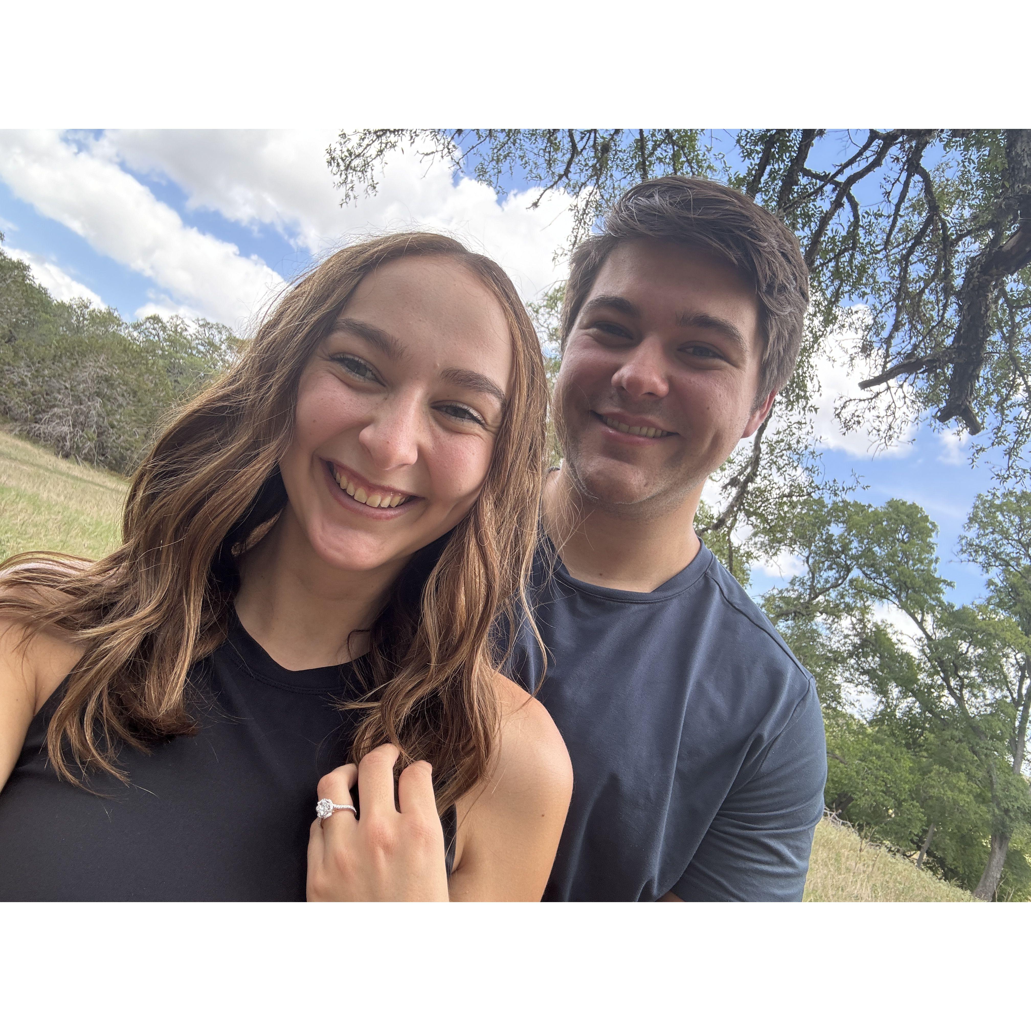 Our first picture after we got engaged