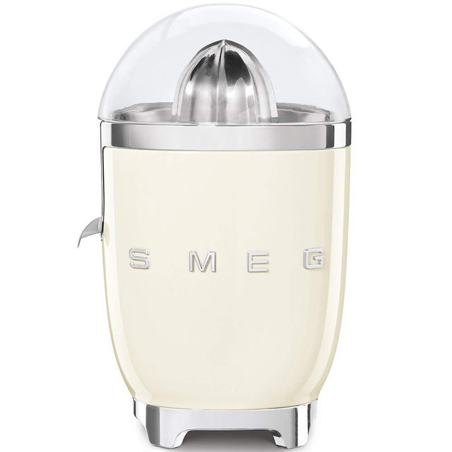 SMEG CJF11 Citrus Juicer – Retro Style Electric Juicer with Stainless Steel Reamer, Anti-Drip Spout & BPA-Free Dome Lid – Easy Clean, One-Touch Operation-Cream