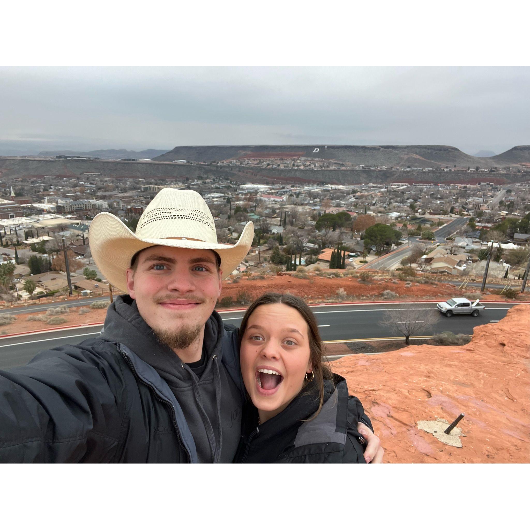 Dixie Rock in Utah the first time Dana met Chase's family