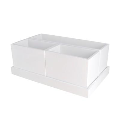 Modular Vanity Organizer With Magnetic Strip 11.25"X6.875"X4.25" White - Threshold™