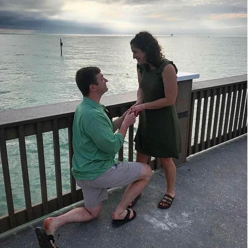 David proposed on the pier at clearwater beach