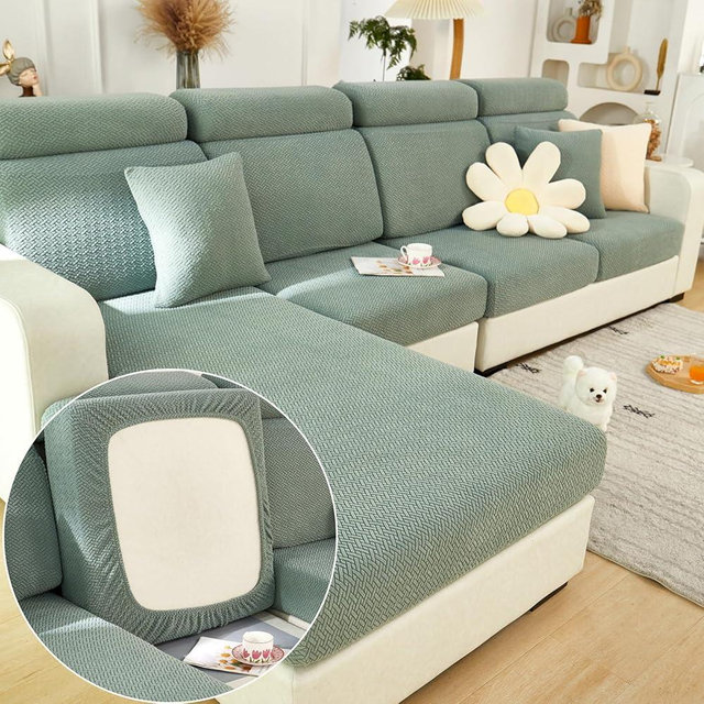 Yoovat Magic Sofa Covers Magic Sofa Couch Covers 2024 New Wear-Resistant Universal Sofa Cover Stretch for Sectional Slipcovers (Texture-Green,Extra Large Single Seat Cover)