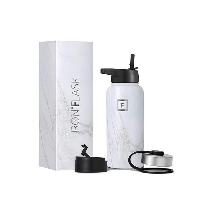Iron Flask Sports Water Bottle - 32 Oz, 3 Lids (Straw Lid), Leak Proof, Vacuum Insulated Stainless Steel, Double Walled, Thermo Mug, Metal Canteen