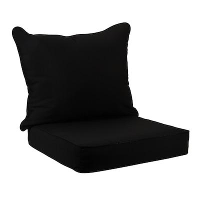 Mozaic Company Sunbrella 2-Piece Canvas Black Deep Seat Patio Chair Cushion