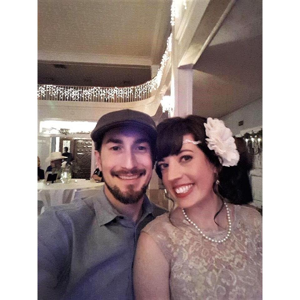 Selfie of us at a friend's wedding-- November 2018