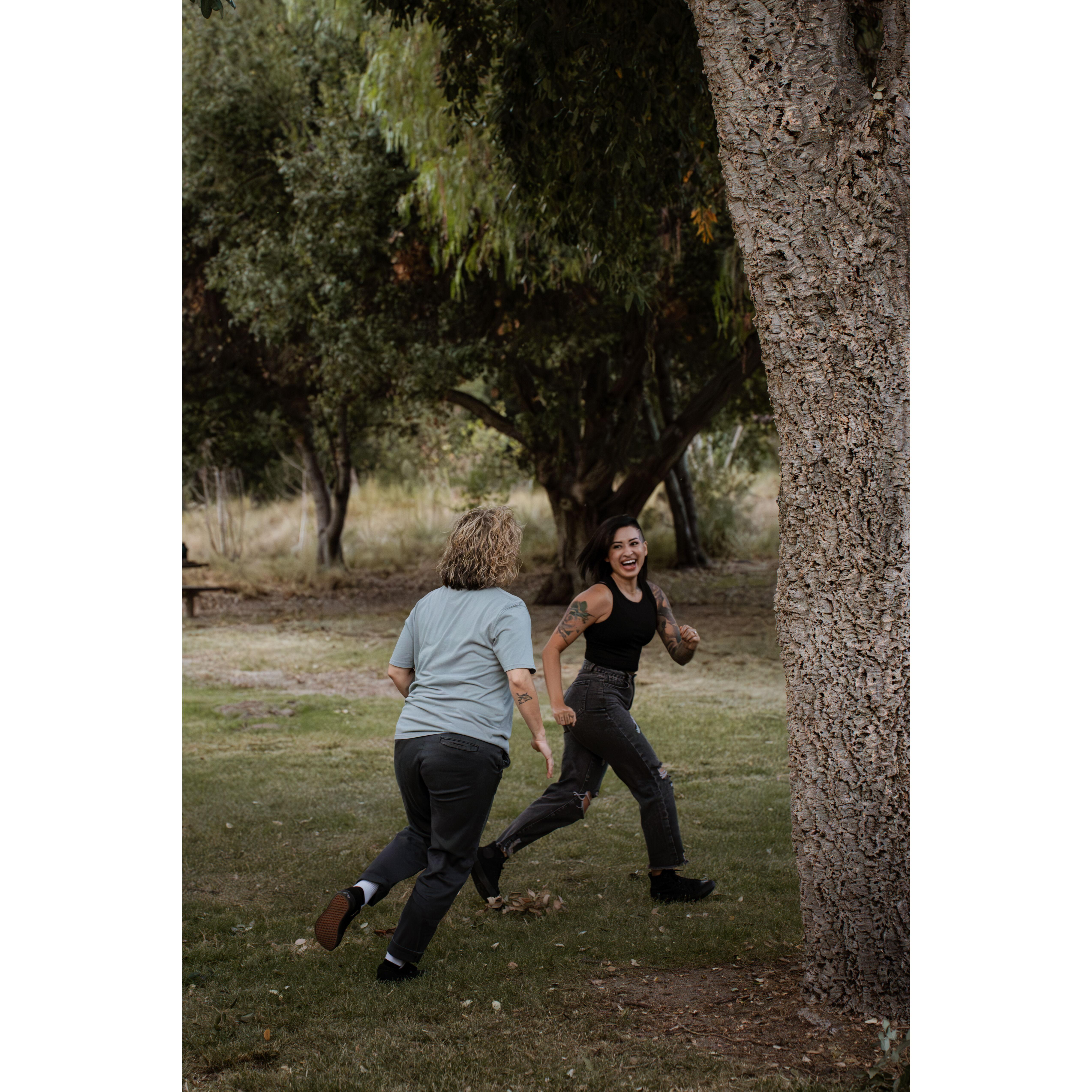 We were supposed to play fake tag for the photoshoot but Brittney kept catching me smh