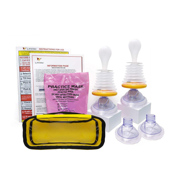 LifeVac Home & Yellow Travel Combo Kit - Portable Suction Rescue Device, First Aid Kit for Kids and Adults, Airway Suction for Children and Adults