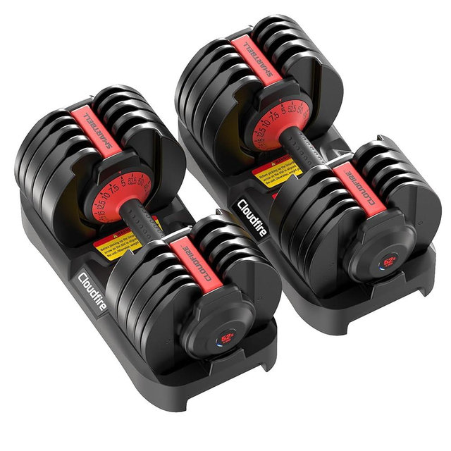 Upgraded Adjustable Dumbbells Set 52.5 lbs/25 lbs, 15/9 Weights Dumbbell Set, Quick Adjustable Dumbbells For Men Women Home Gym with Anti-Slip Handle, Safe and No Falling