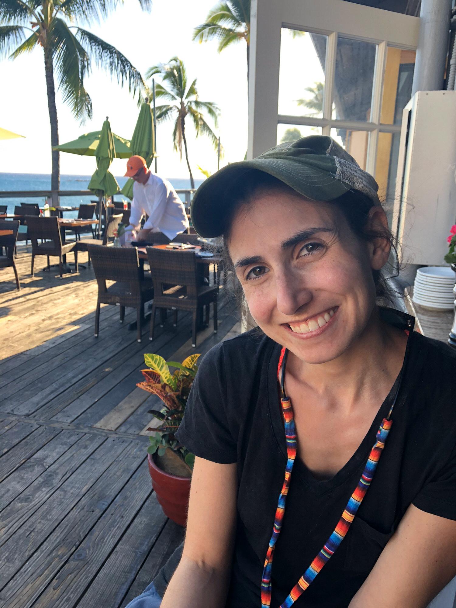 A smiley Charlotte at a bar in Kona. Too cute of a picture to not include.