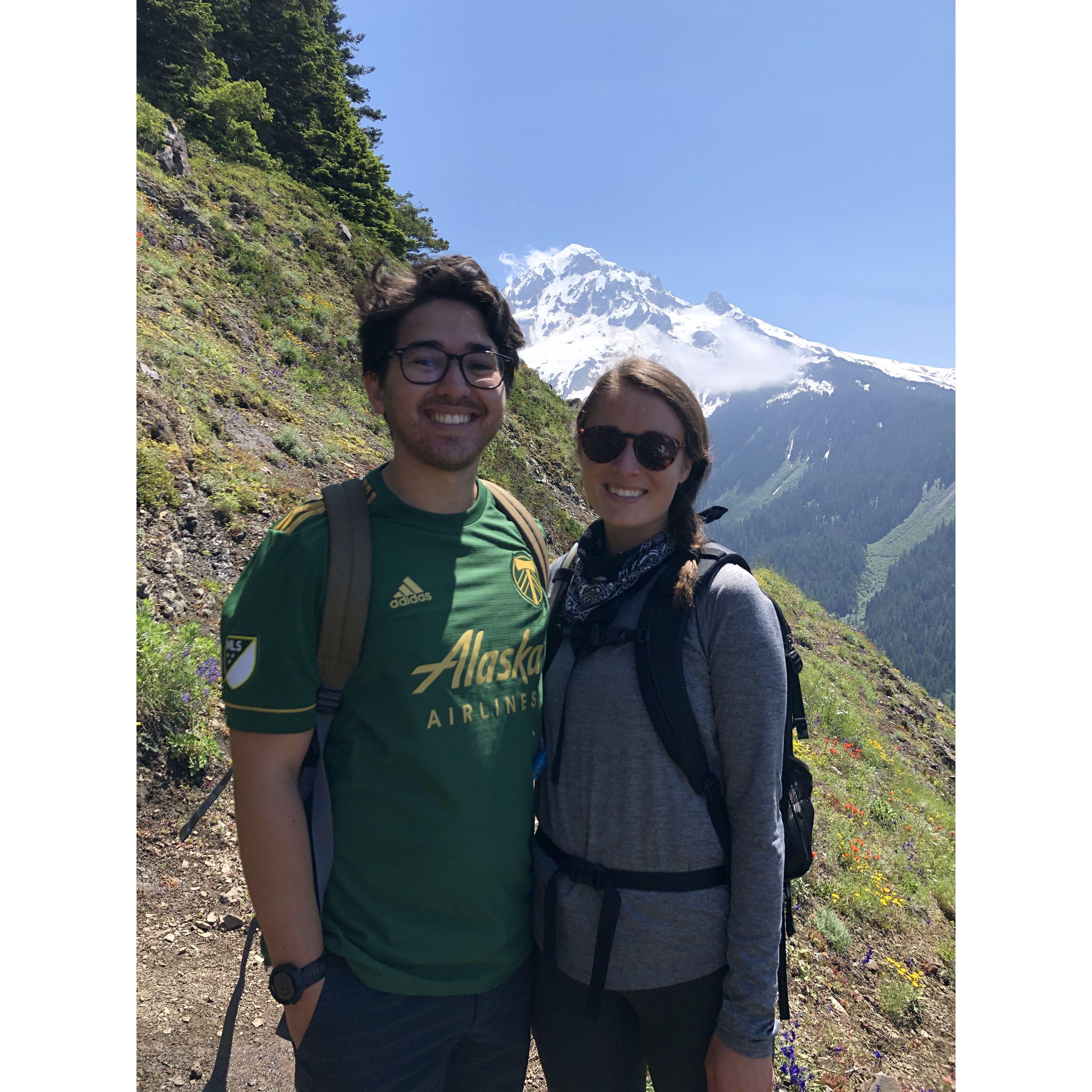 Our very first picture together- and one of our favorite hikes!