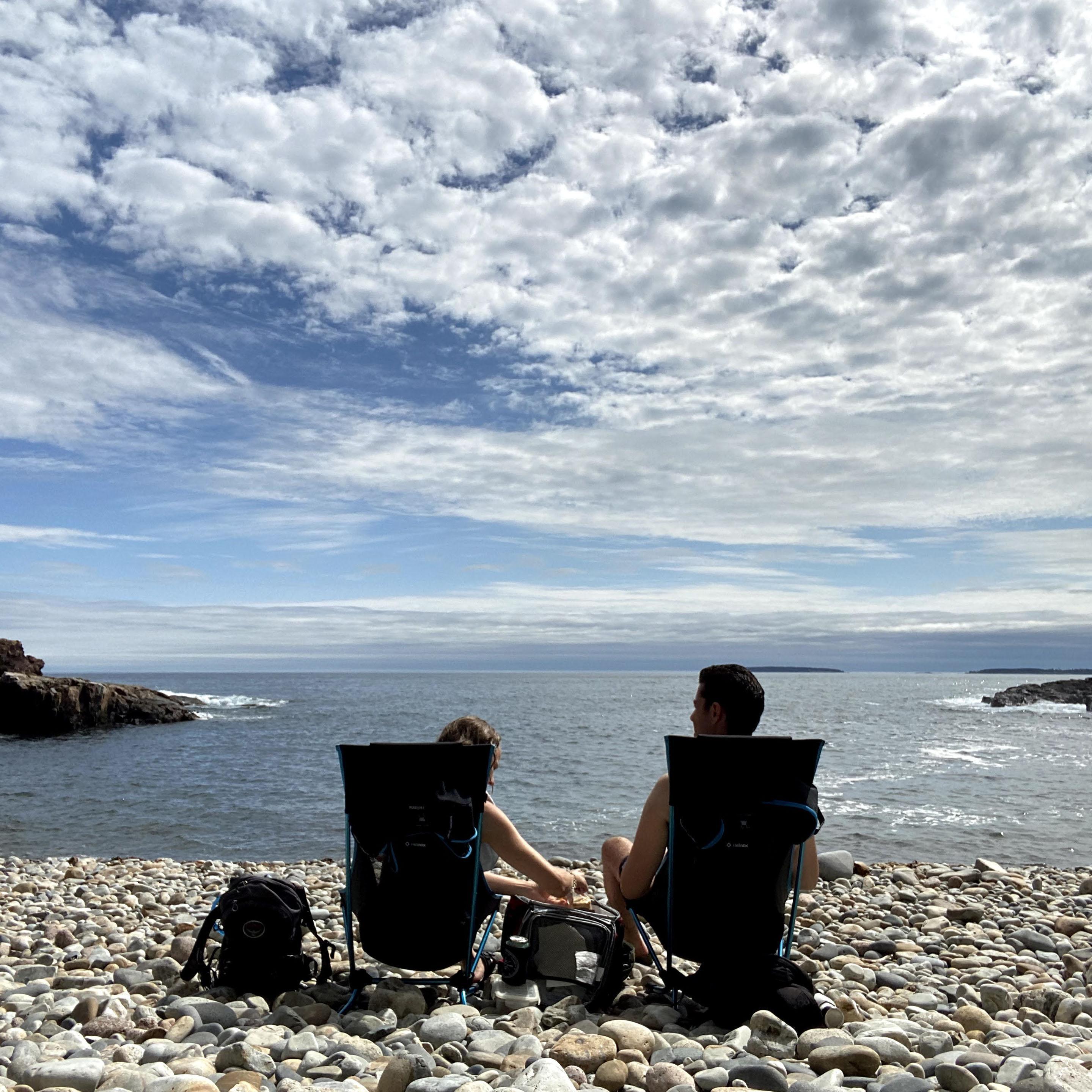 Private beach picnic at Acadia National Park in Maine