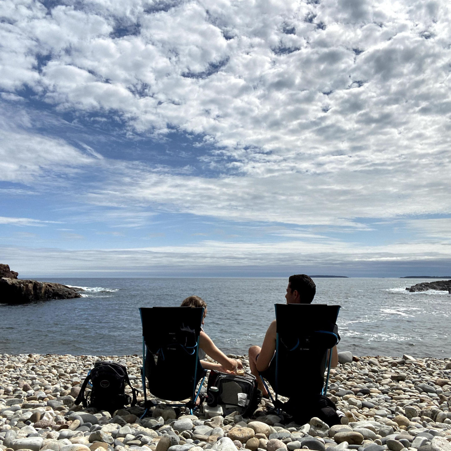 Private beach picnic at Acadia National Park in Maine