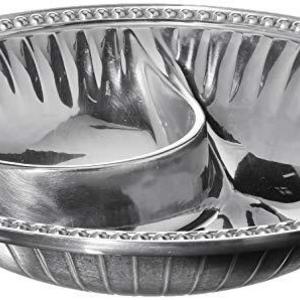 Wilton Armetale Flutes and Pearls Small Round Chip and Dip Server, 11-Inch