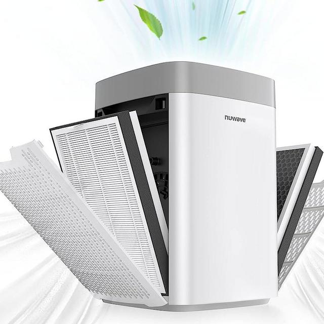 Nuwave Portable Air Purifier, H13 True HEPA & Carbon Filter, Dual 3-Stage Air Filtration, up to 1,130 Sq. Ft., Captures 99.97% of Particle, Pet Allergies, Dust, Smoke, Energy Star Certified