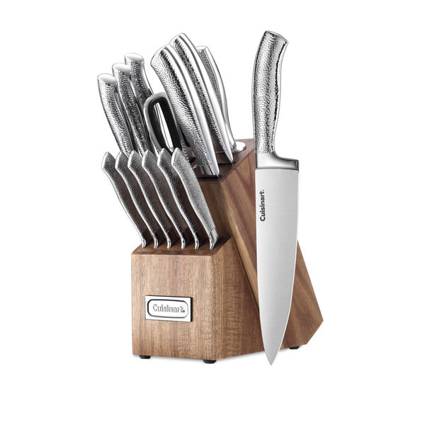 15-Piece Stainless Steel Cutlery Block Set in Stainless Steel