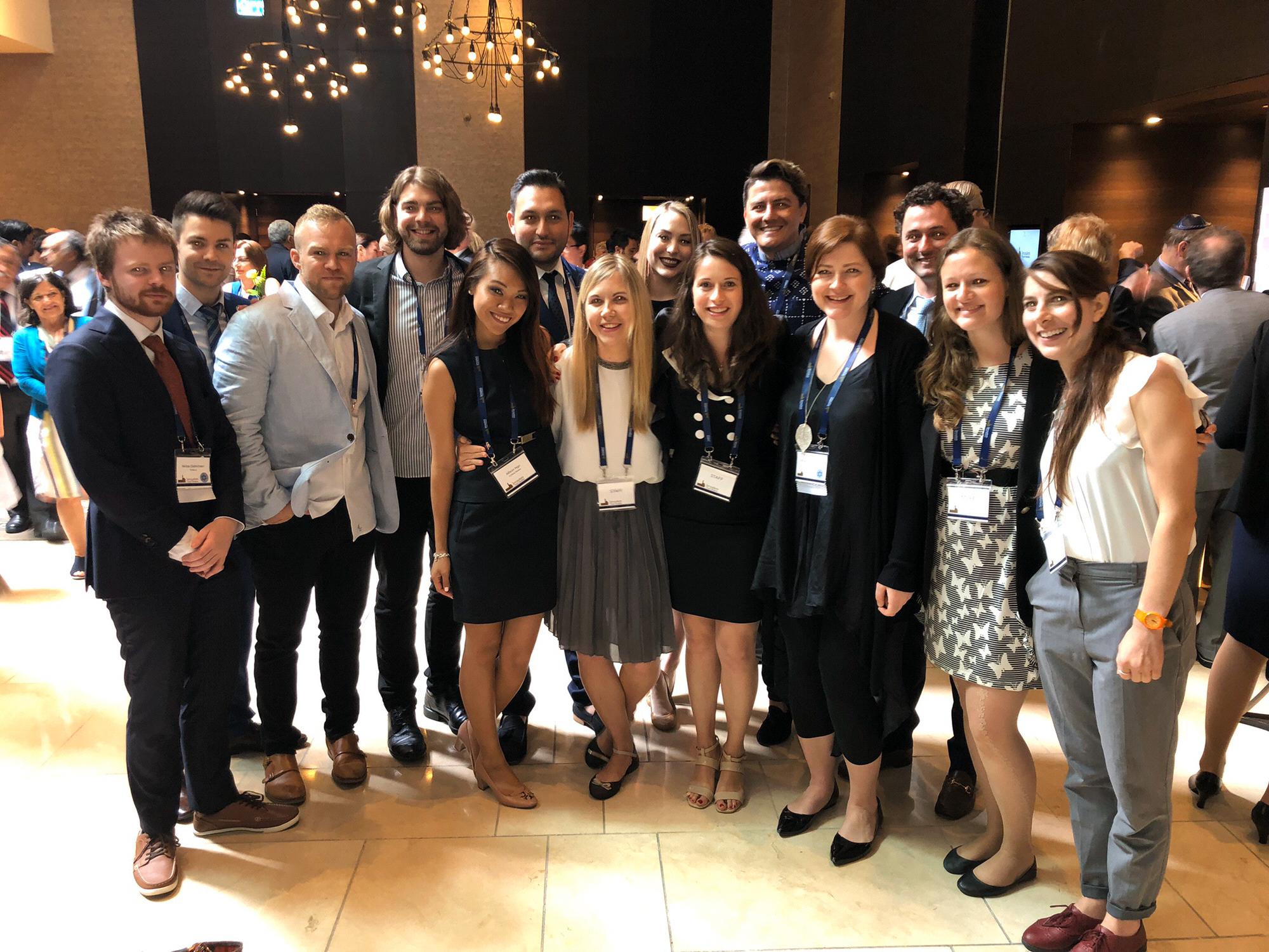 Jerusalem Prayer Breakfast. 700 delegates from 70 nations. Someone at the conference asked those under the age of 40 to raise their hand. We laughed and all took a picture together later. #FirstPic