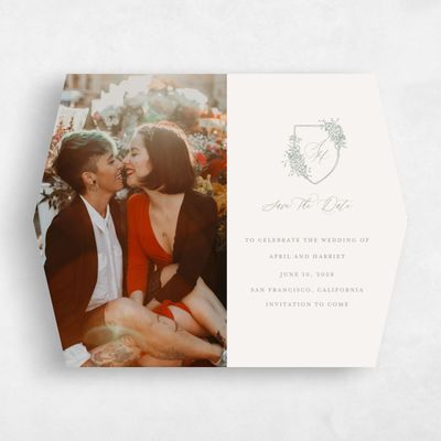 Beige Diamond Wedding Save the Date - Joya Photo