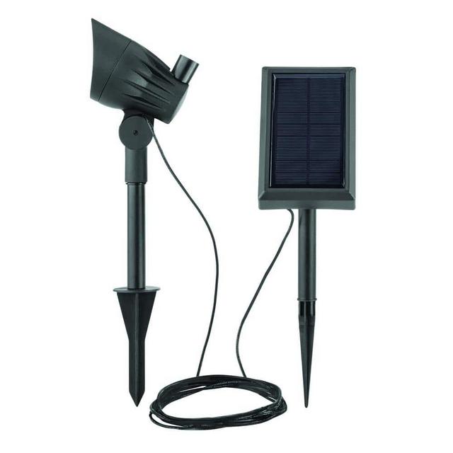 Solar Black LED 50 Lumen Metal Spotlight