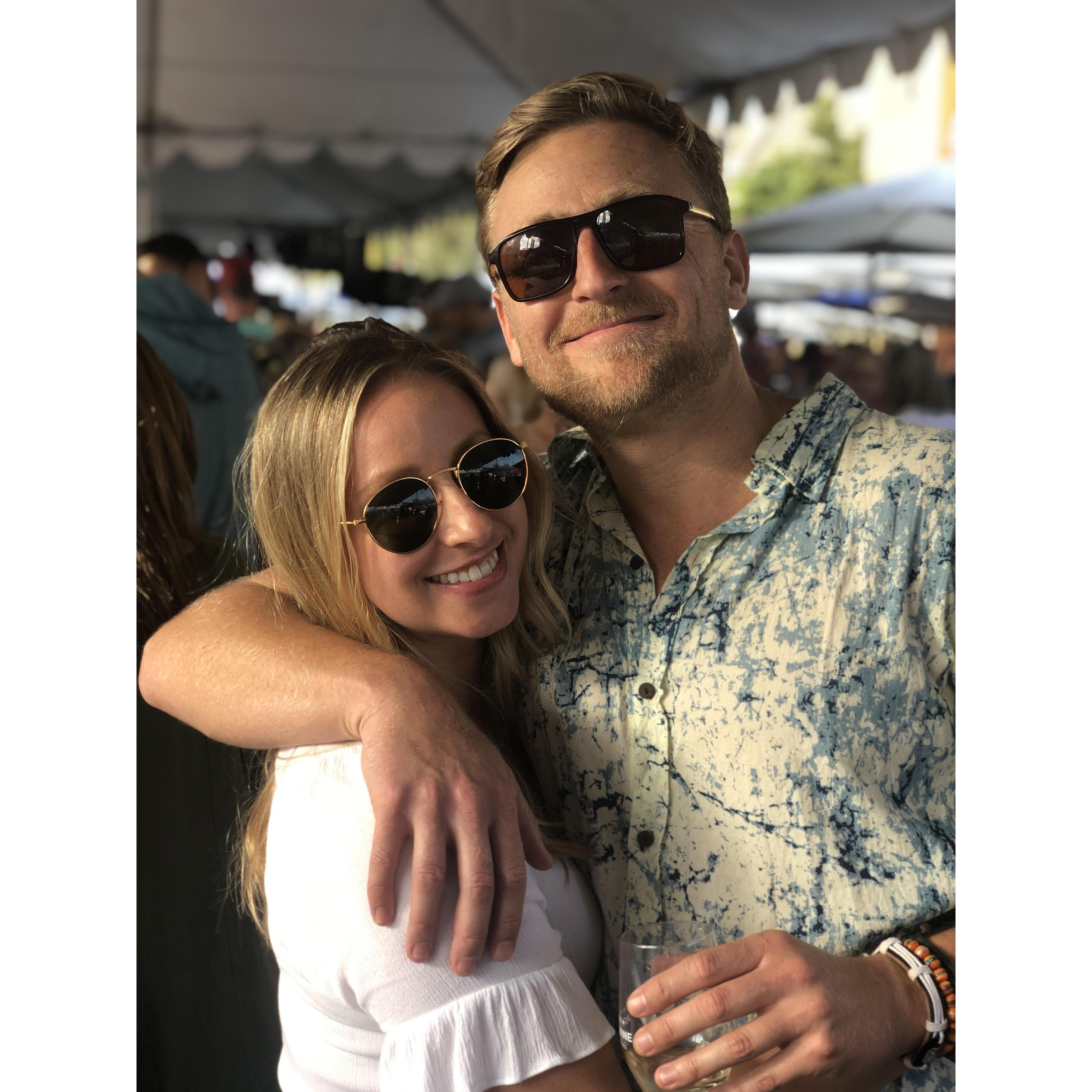 After we got back to San Diego, we celebrated with Matt, Elise, and Parham at the La Jolla Art and Wine festival, and visited the beach where we are having our wedding ceremony!