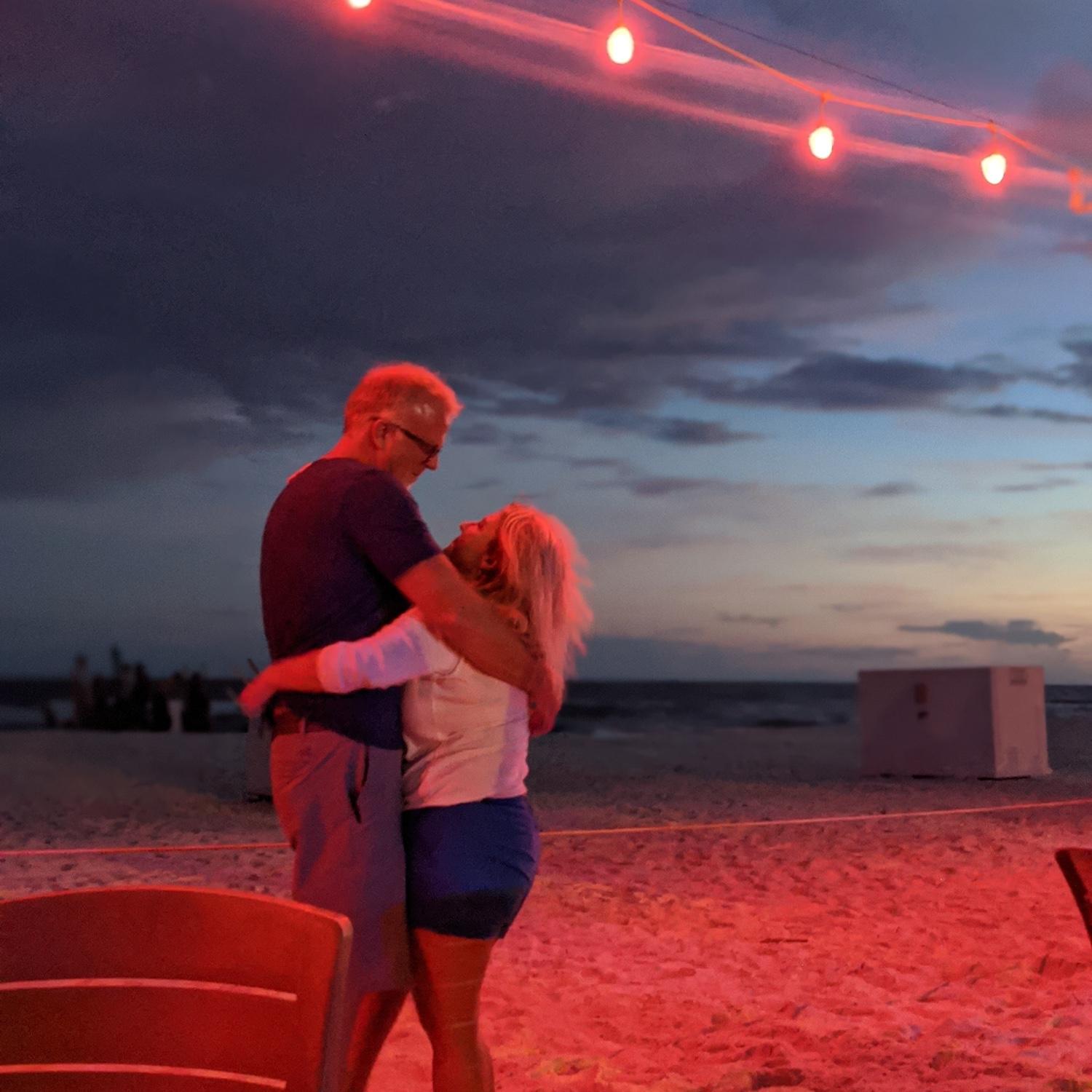 2nd date outside the Florabama! Stranger comes up to Rick and says “I just took the coolest picture of you two & I’ll send it to you.” We love this photo & will never forget this moment ❤️