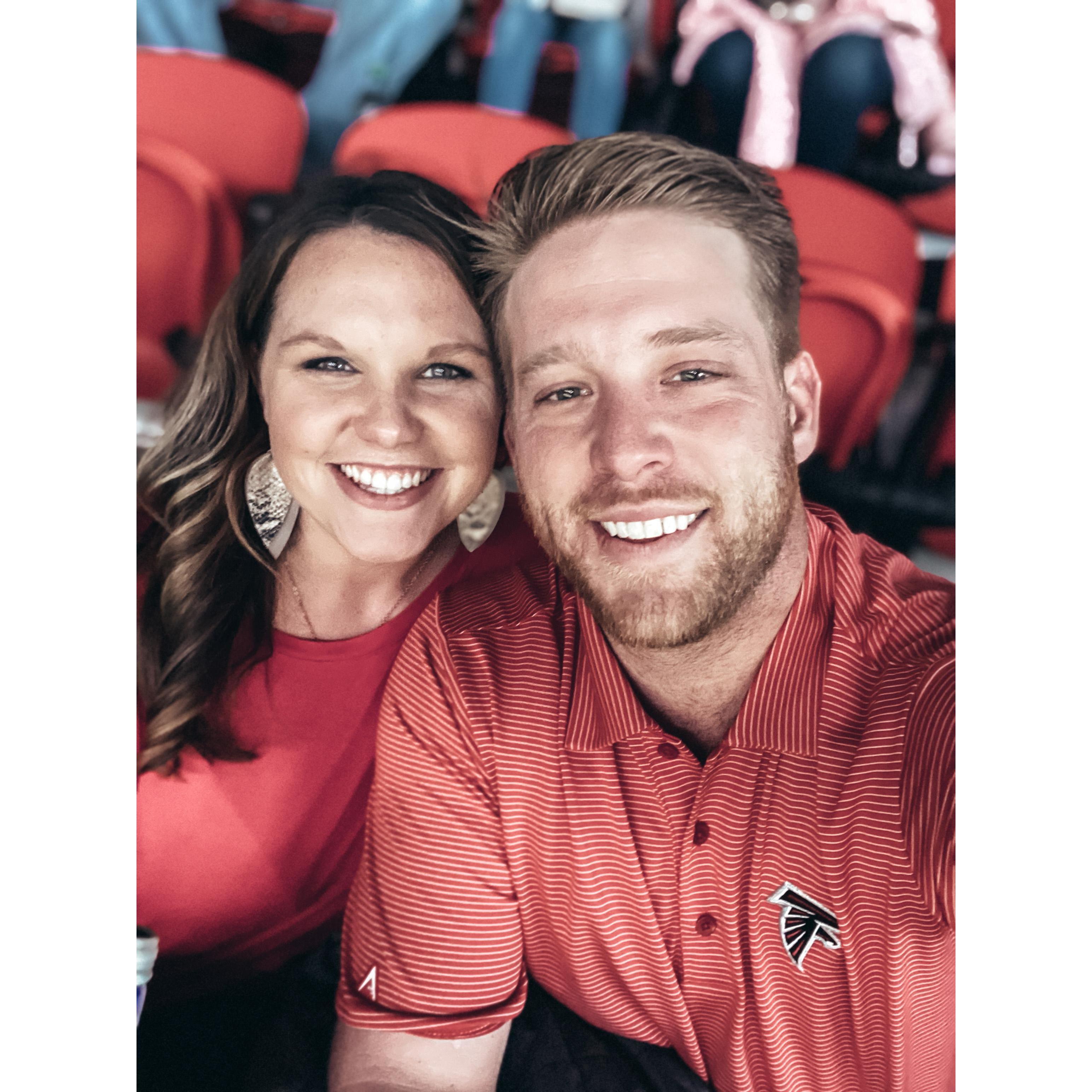 They went to watch the Falcons. It was Jordan's first NFL game.