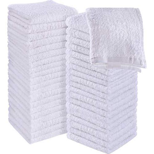 Utopia Towels Cotton Washcloths Set - 100% Ring Spun Cotton, Premium Quality Flannel Face Cloths, Highly Absorbent and Soft Feel Fingertip Towels (Pack of 60)