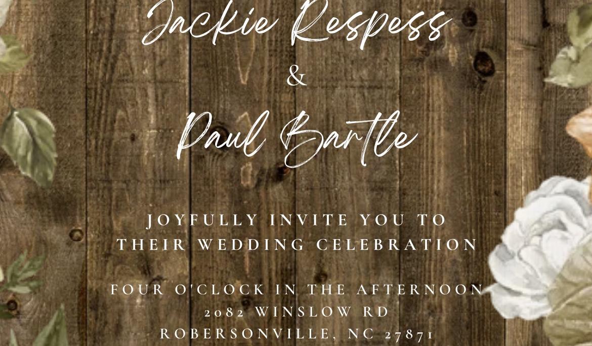 The Wedding Website of Jackie Respess and Paul Bartle