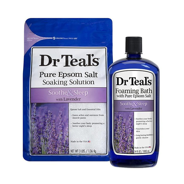 Dr Teal's Epsom Salt Soaking Solution and Foaming Bath with Pure Epsom Salt, Lavender