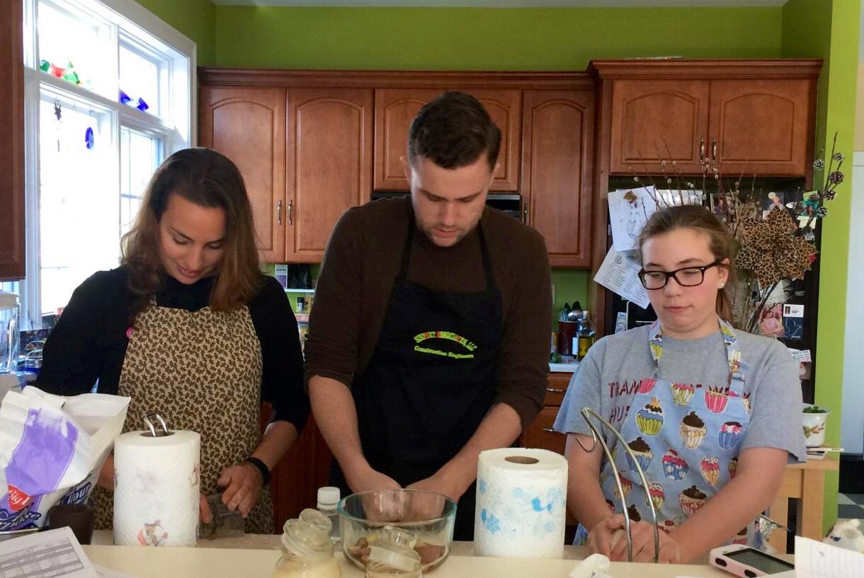 Making gingerbread cookies with Alyssa's youngest sister, co-MOH Madeline!