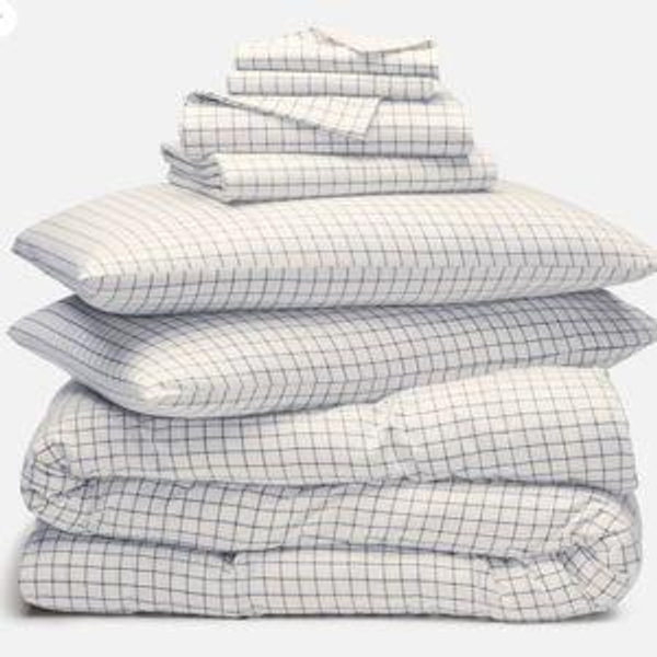 Brushed Flannel Hardcore Sheet Bundle color Marina Check/QUEEN SIZE