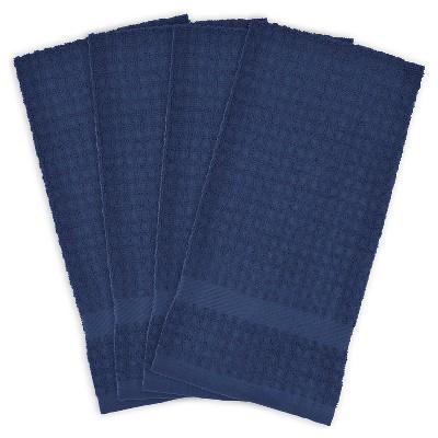 Solid Waffle Dishtowels Set Of 4 Nautical - Design Imports