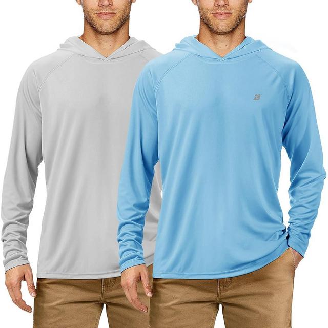Roadbox UPF 50+ Fishing Shirts for Men, Long Sleeve UV Sun Protection Hoodie, Outdoor Hiking Running Swimming Rash Guard
