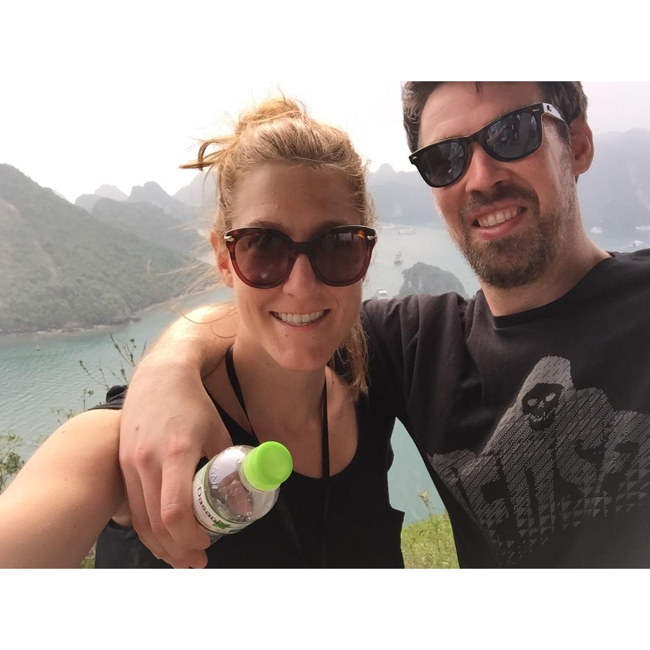 Hiking the peaks of Halong Bay, Vietnam.