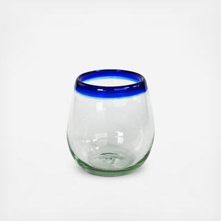 Recycled Artisan Stemless Wine Glass, Set of 4